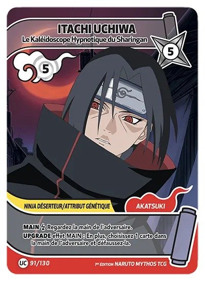 ITACHI UCHIWA – Le Kaléidoscope Hypnotique du Sharingan – 091/130 – UC – Naruto Mythos
